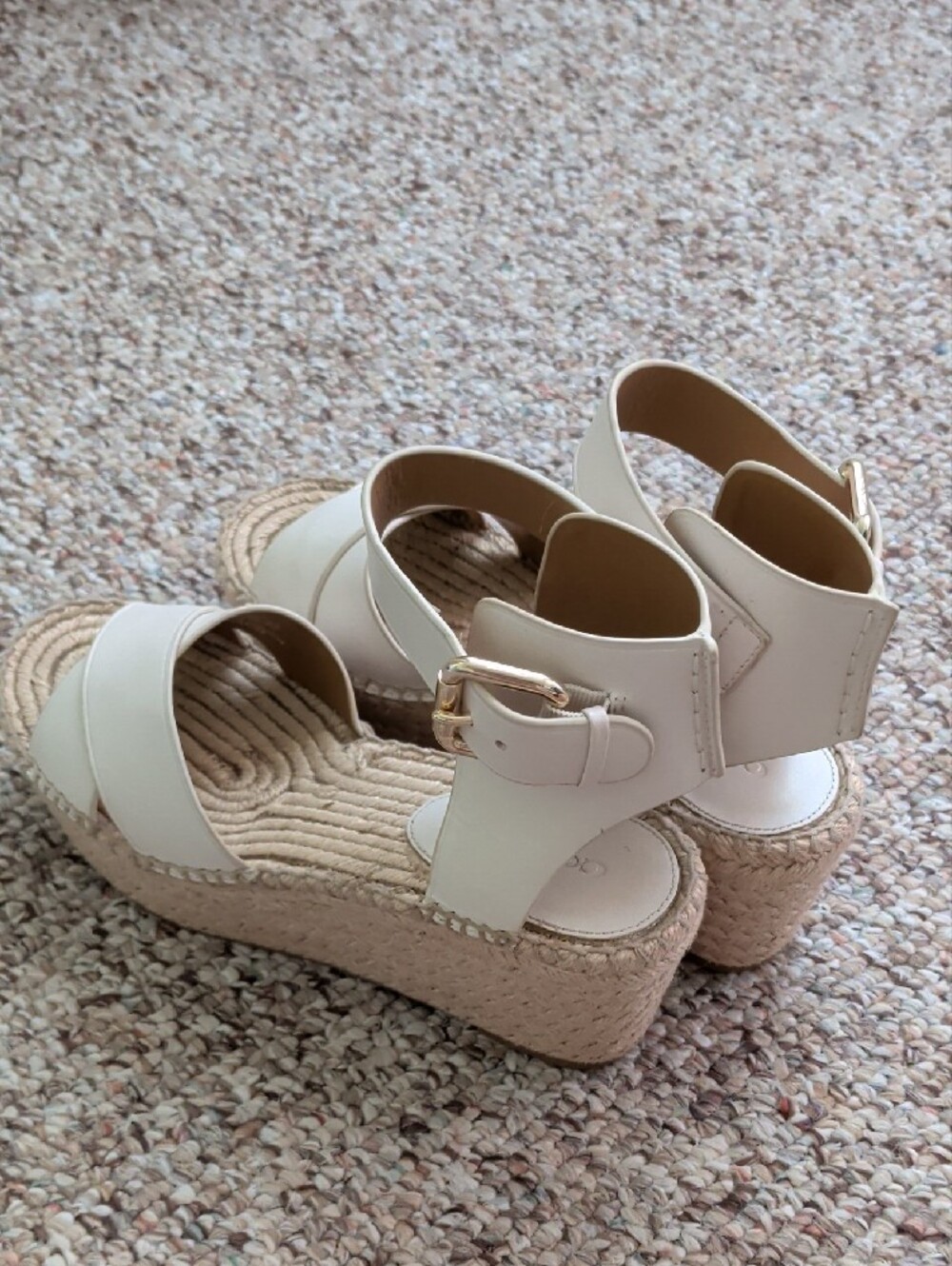Coach Cream Espadrille Wedge Sandals - Picture 3 of 4